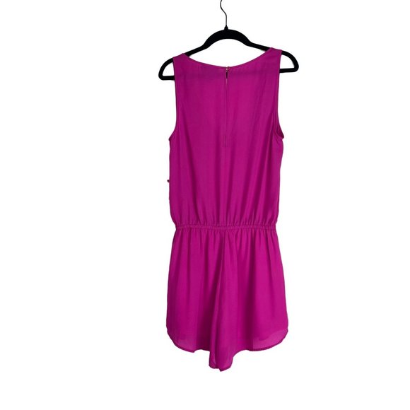 NWT AQUA Hot Pink V-Neck Romper Keyhole Back Size M - Picture 4 of 9